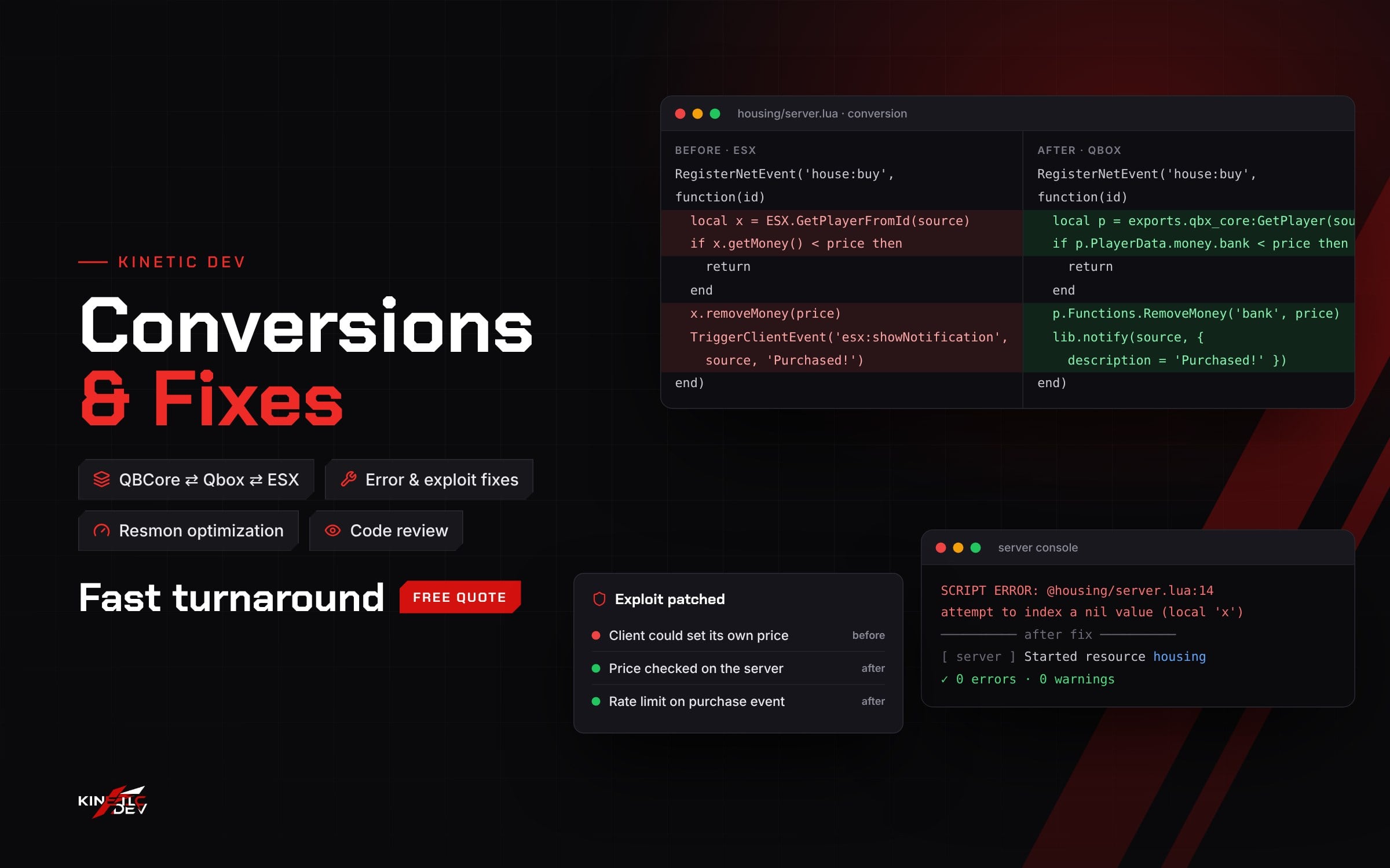 Conversions & Fixes